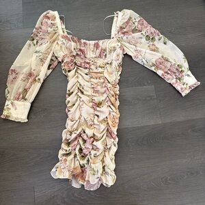 Zara Rusched Floral Dress
